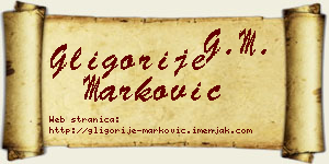 Gligorije Marković vizit kartica